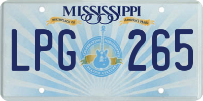 MS license plate LPG265