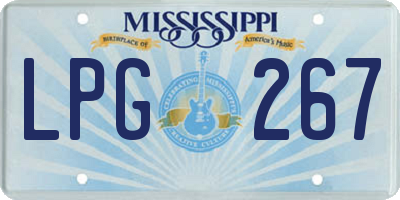 MS license plate LPG267