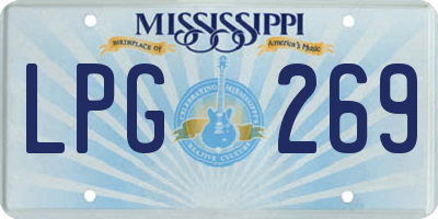 MS license plate LPG269