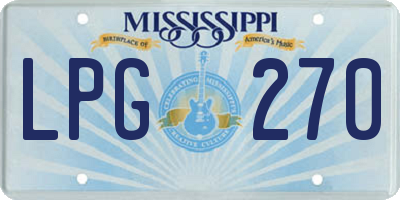 MS license plate LPG270