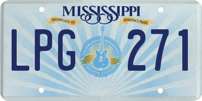 MS license plate LPG271