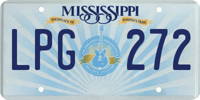 MS license plate LPG272