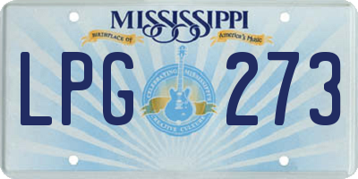 MS license plate LPG273