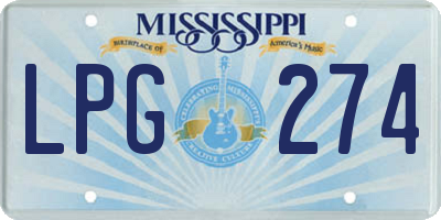 MS license plate LPG274