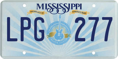 MS license plate LPG277