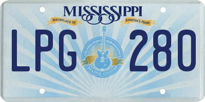 MS license plate LPG280