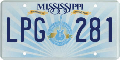 MS license plate LPG281