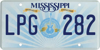 MS license plate LPG282