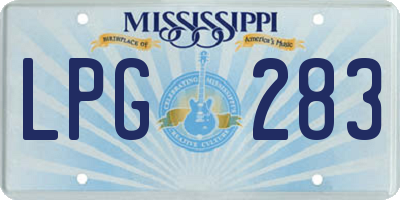 MS license plate LPG283