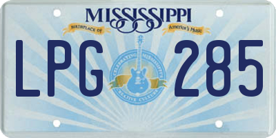 MS license plate LPG285