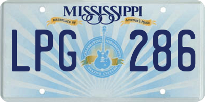 MS license plate LPG286