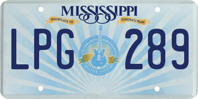 MS license plate LPG289