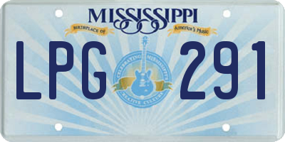 MS license plate LPG291