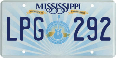 MS license plate LPG292