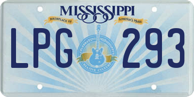 MS license plate LPG293