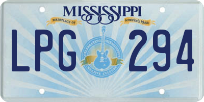 MS license plate LPG294