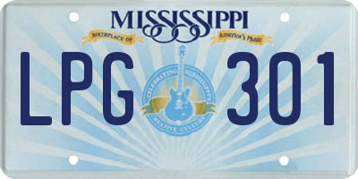 MS license plate LPG301