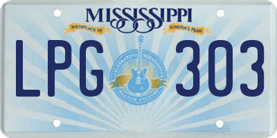 MS license plate LPG303