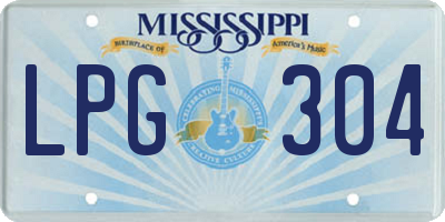 MS license plate LPG304
