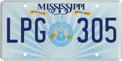 MS license plate LPG305
