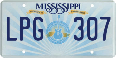 MS license plate LPG307