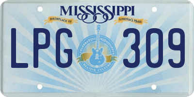 MS license plate LPG309