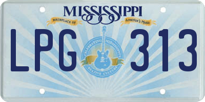 MS license plate LPG313