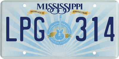 MS license plate LPG314