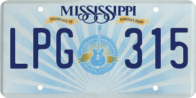 MS license plate LPG315