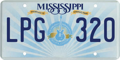 MS license plate LPG320
