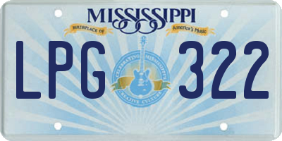 MS license plate LPG322