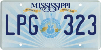 MS license plate LPG323