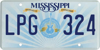 MS license plate LPG324