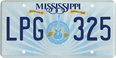 MS license plate LPG325