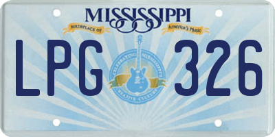 MS license plate LPG326