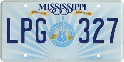 MS license plate LPG327