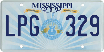 MS license plate LPG329