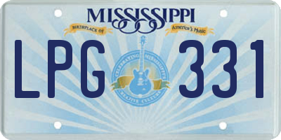 MS license plate LPG331