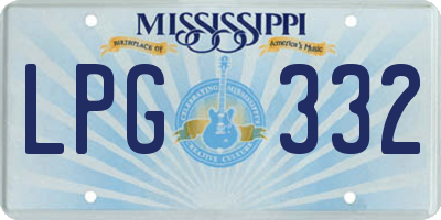 MS license plate LPG332