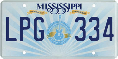 MS license plate LPG334