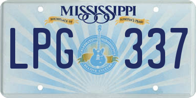 MS license plate LPG337