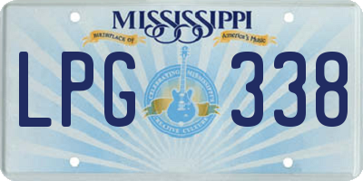 MS license plate LPG338