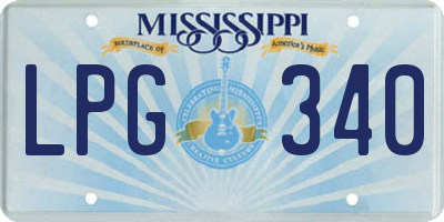 MS license plate LPG340