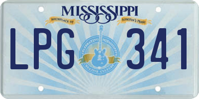 MS license plate LPG341