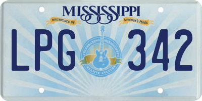 MS license plate LPG342