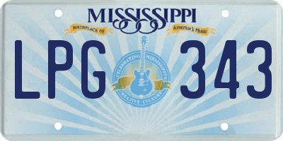 MS license plate LPG343