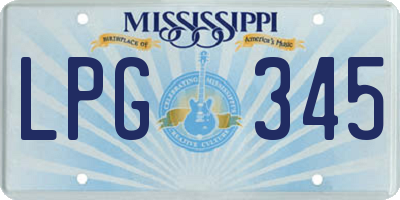 MS license plate LPG345