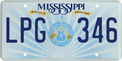 MS license plate LPG346