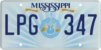 MS license plate LPG347