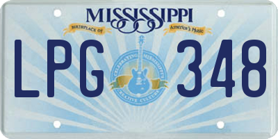 MS license plate LPG348